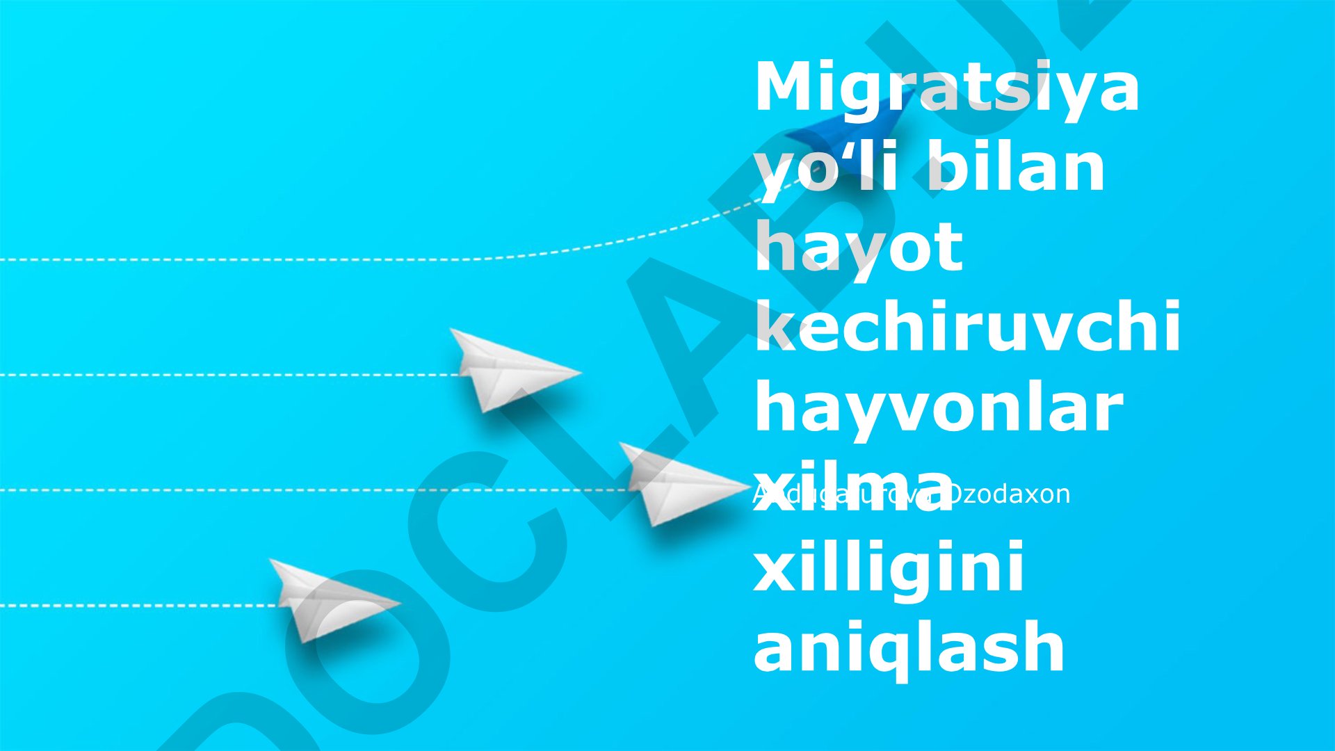 Migratsiya yoʻli bilan hayot kechiruvchi hayvonlar xilma xilligini aniqlash