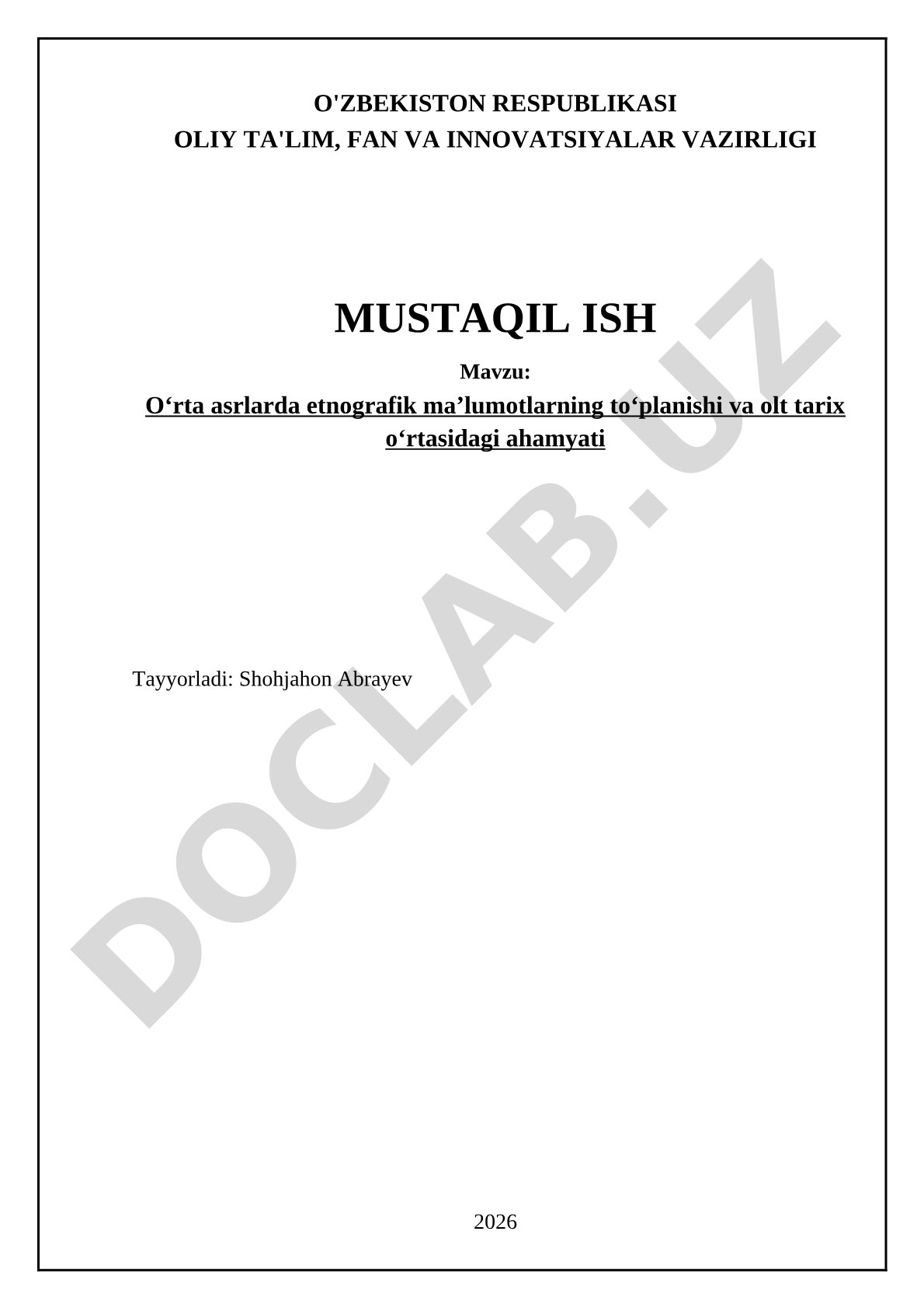 Oʻrta asrlarda etnografik maʼlumotlarning toʻplanishi va olt tarix oʻrtasidagi ahamyati