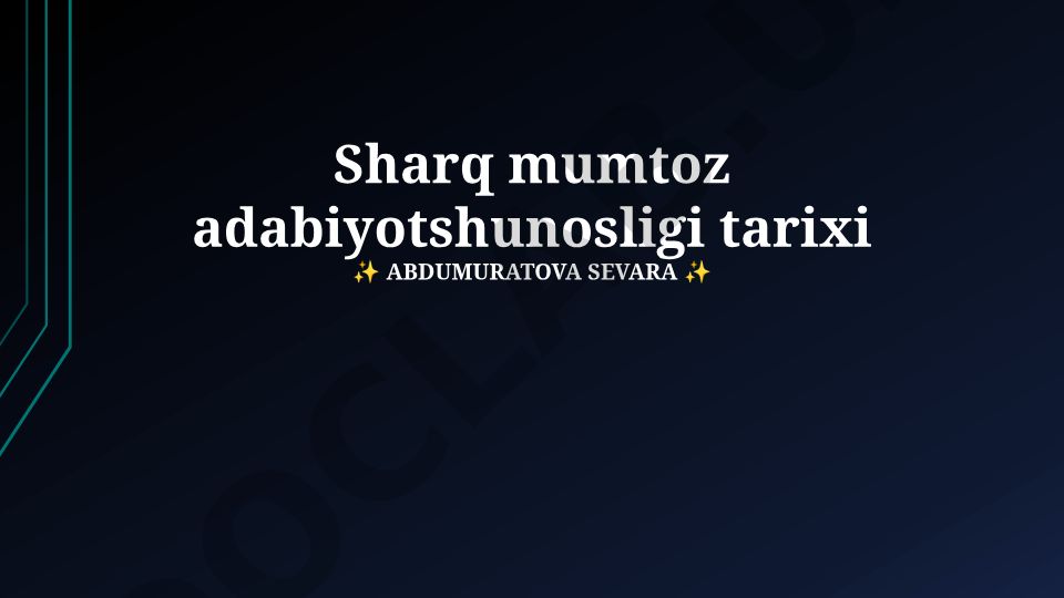 Sharq mumtoz adabiyotshunosligi tarixi