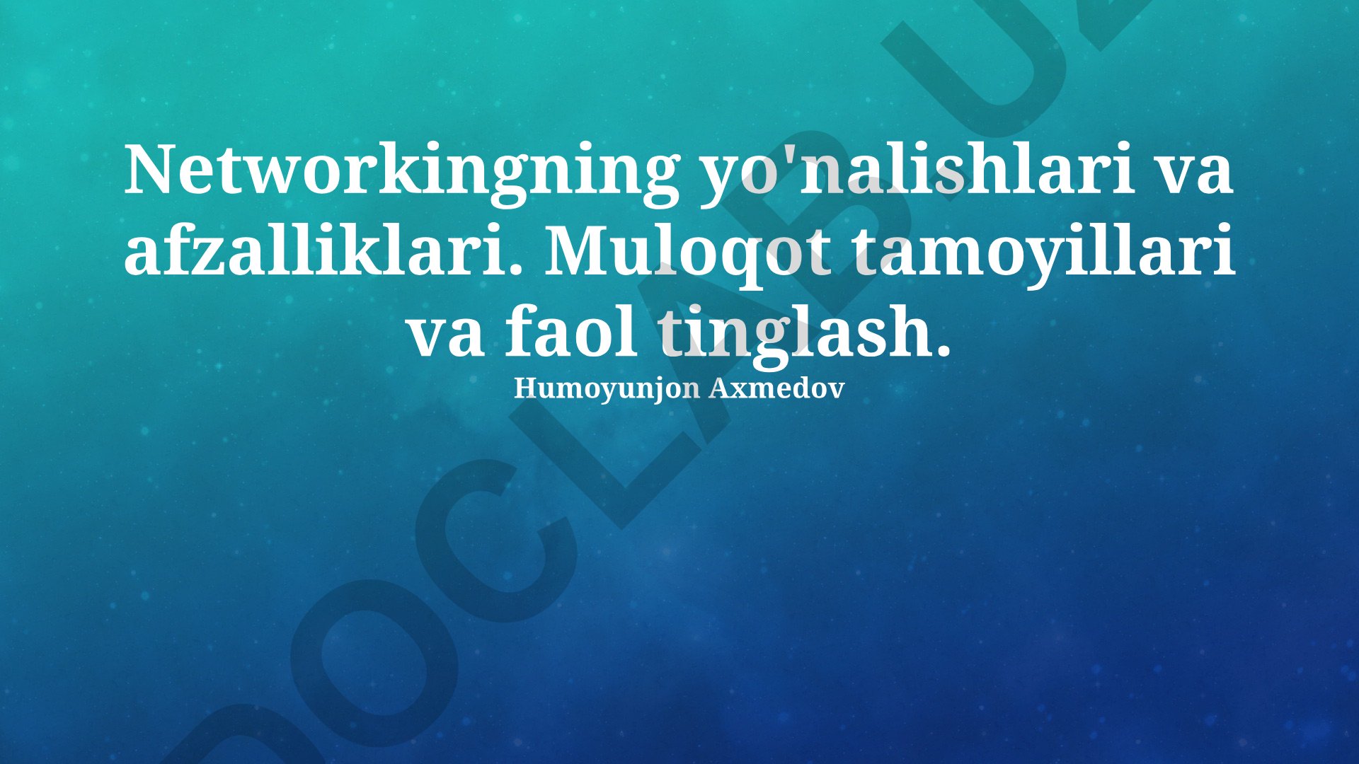 Tarmoqlash yo'nalishlari, afzalliklari va muloqot tamoyillari