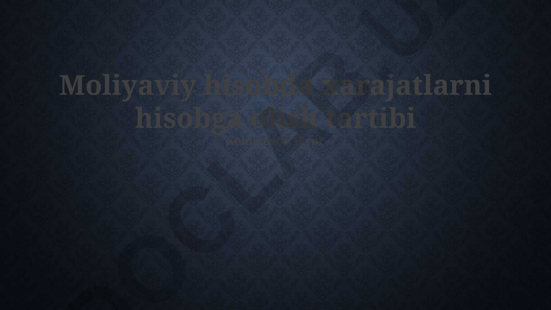 Moliyaviy hisobda xarajatlarni hisobga olish tartibi