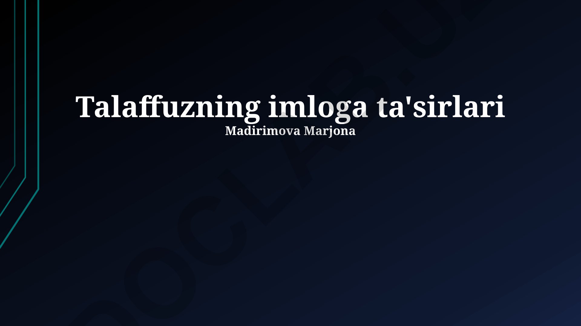 Talaffuzning imloga ta'sirlari