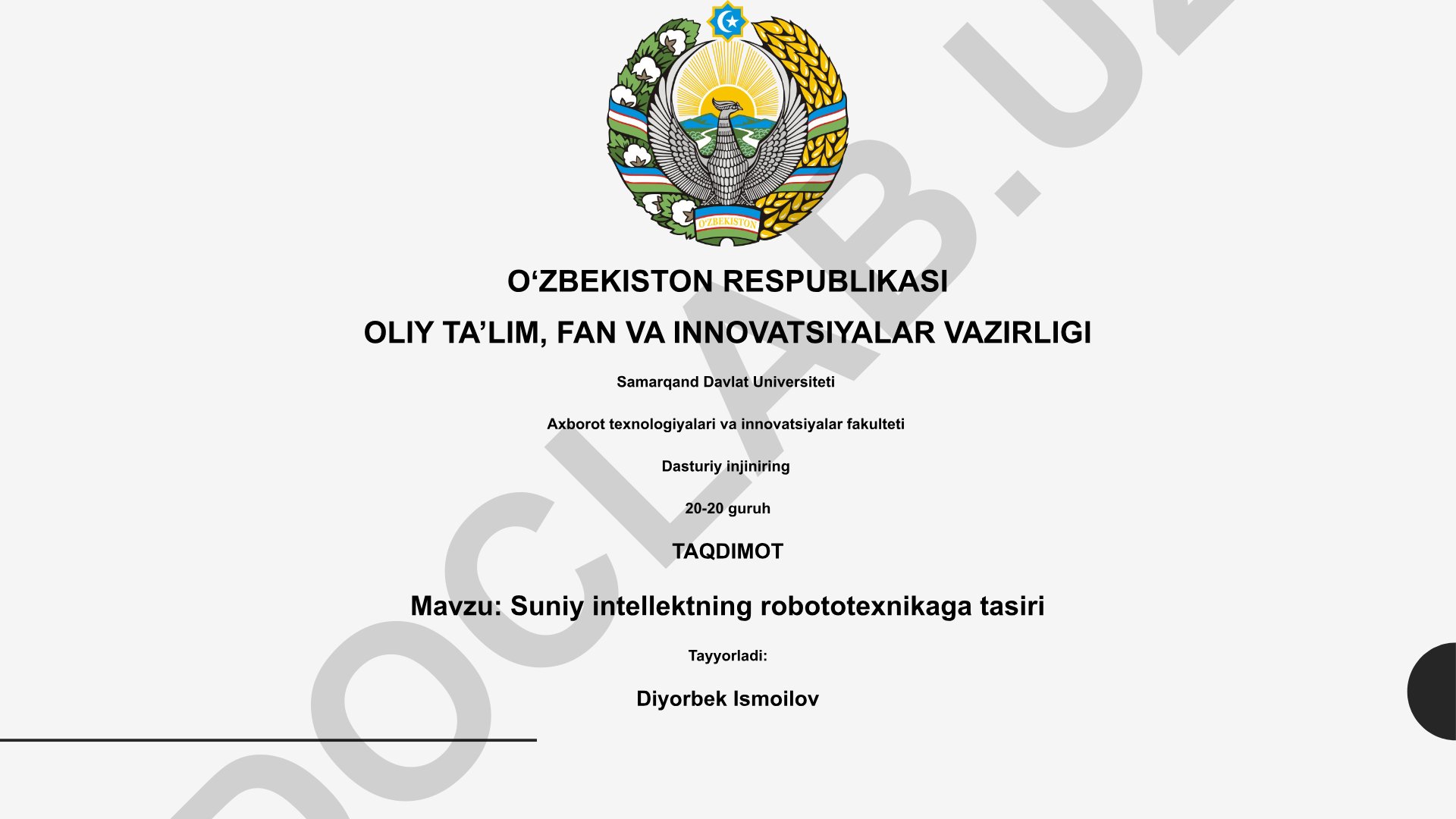 Suniy intellektning robototexnikaga tasiri