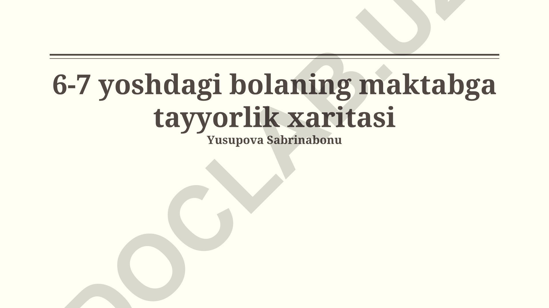 6-7 yoshdagi bolaning maktabga tayyorlik xaritasi