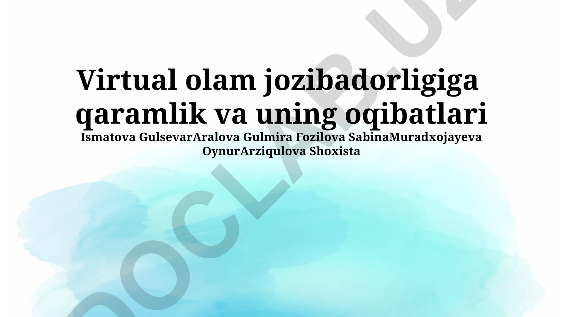 Virtual olam jozibadorligiga qaramlik va uning oqibatlari