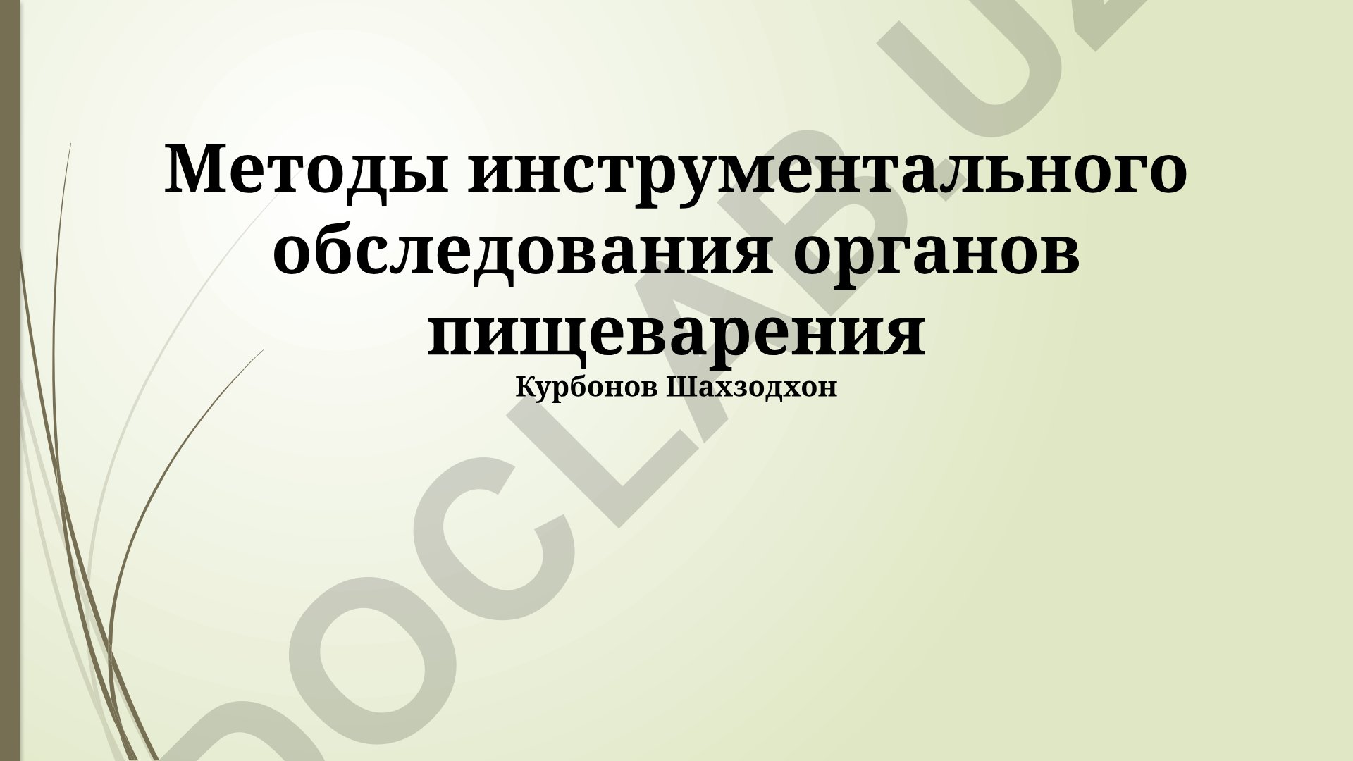 Методы инструментального обследования органов пищеварения