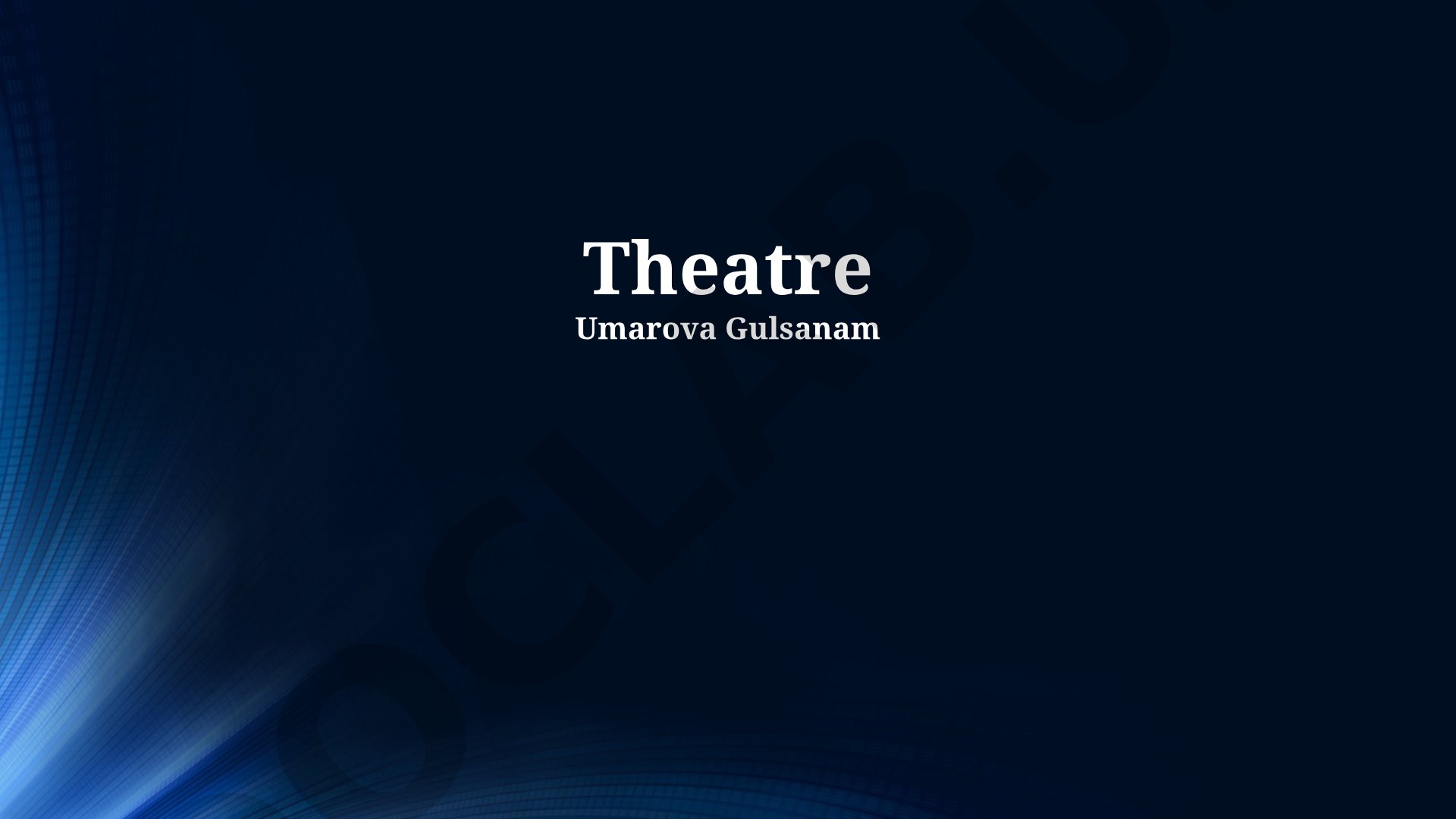 A Journey Through Theatre History and Dramatic Literature