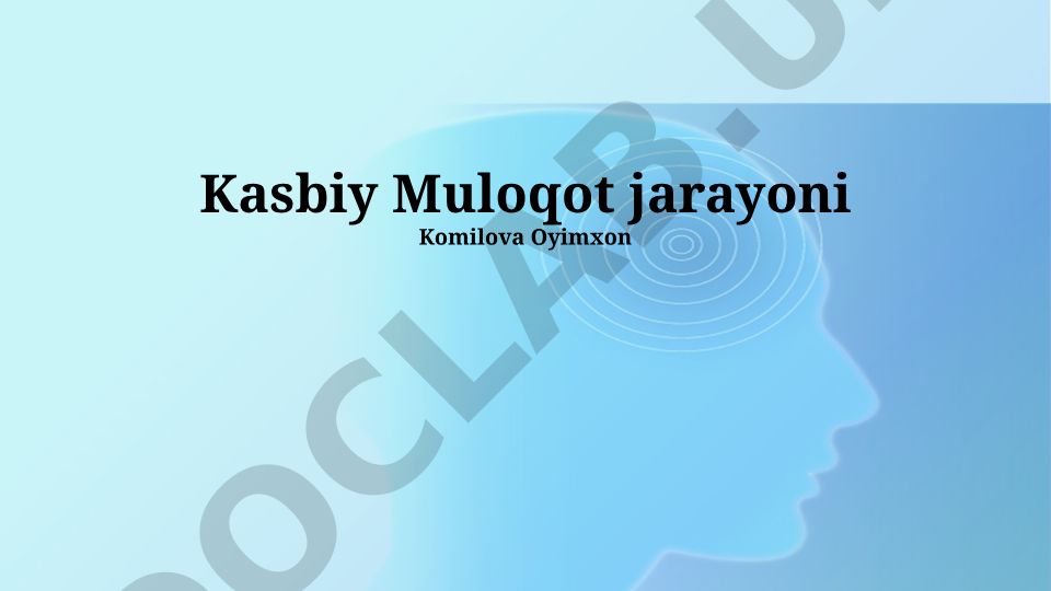 Kasbiy muloqot jarayoni va samarali muloqot vositalari