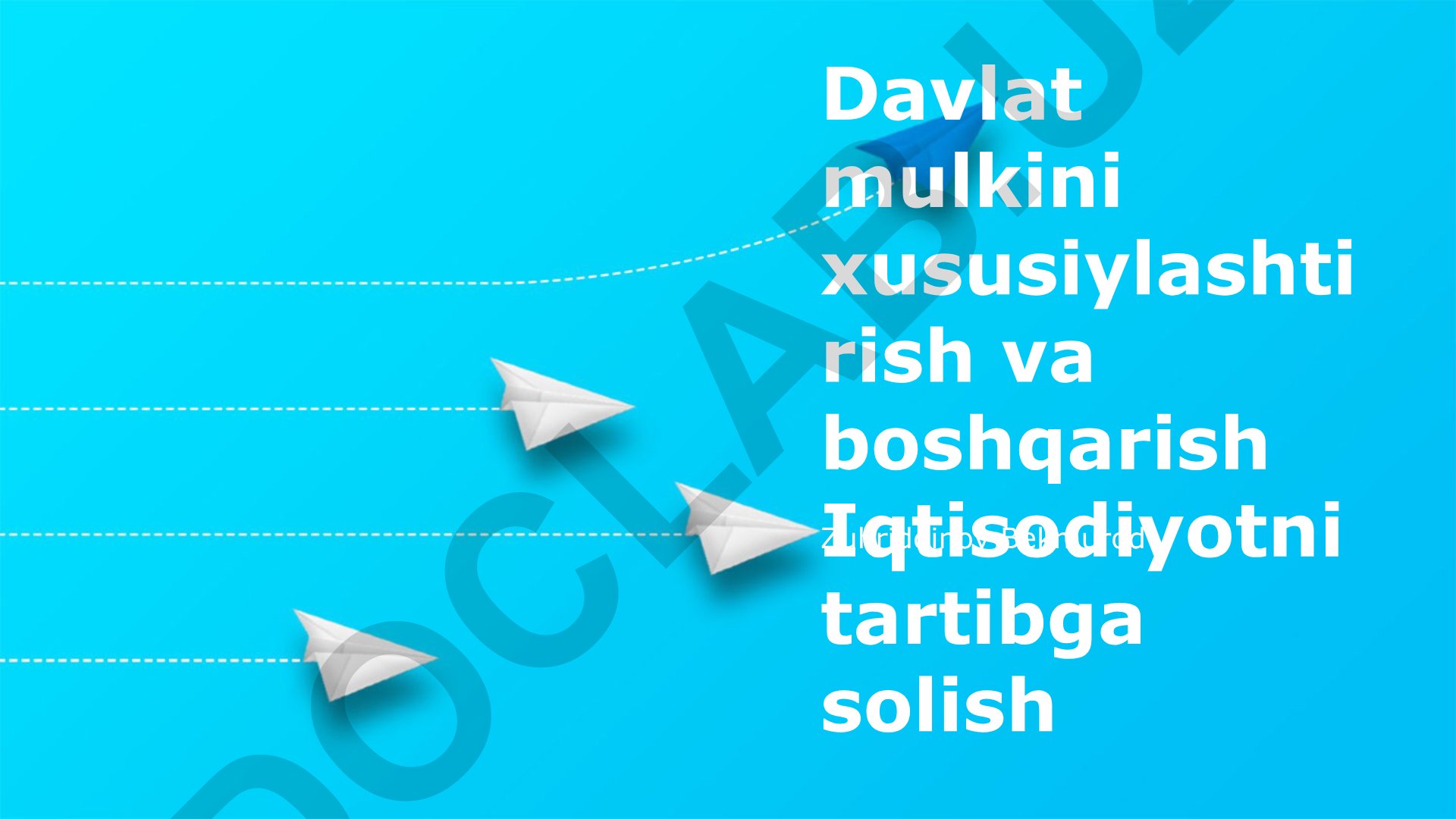 Davlat mulkini xususiylashtirish va boshqarish