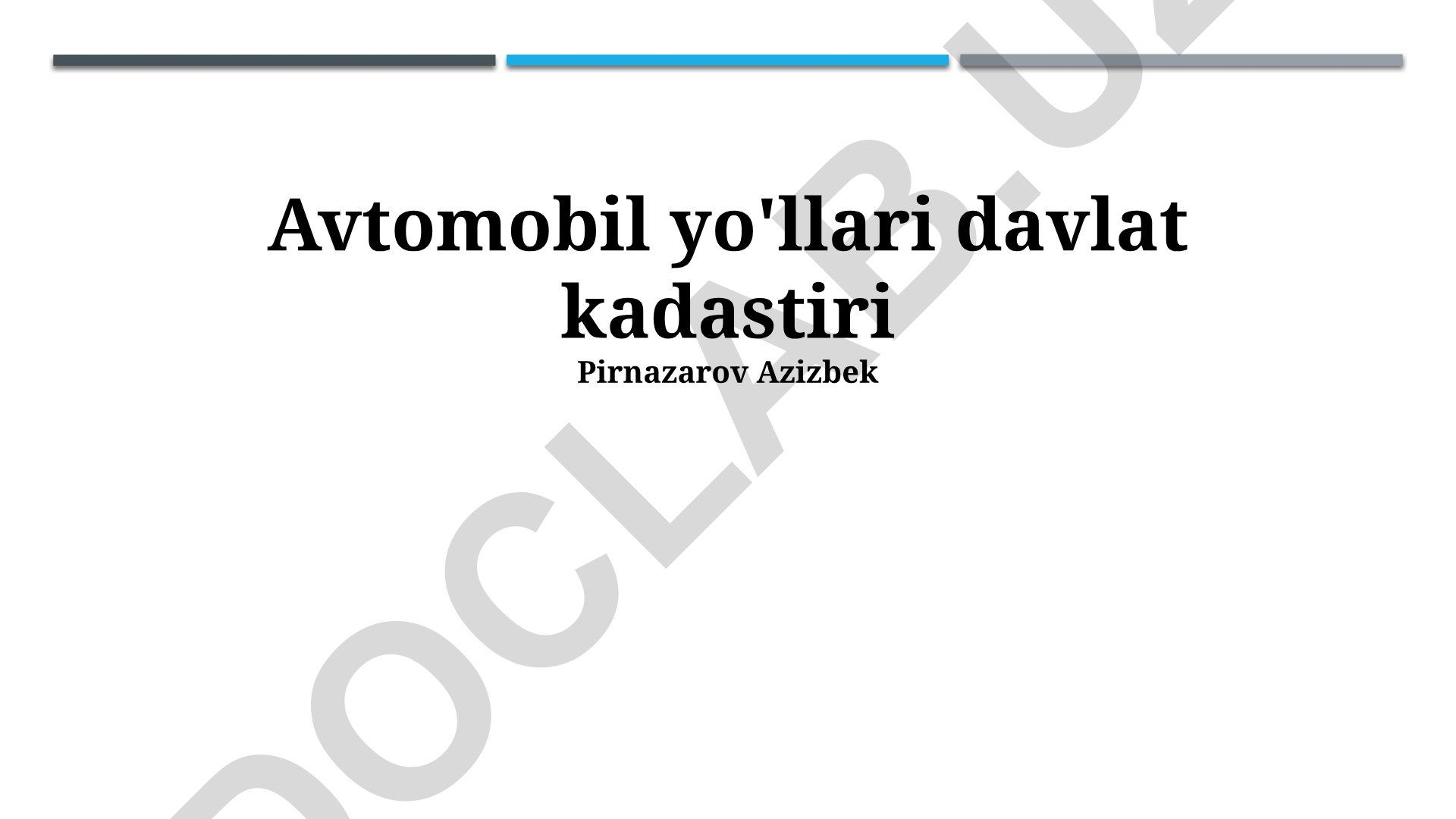 Avtomobil yo'llari davlat kadastri