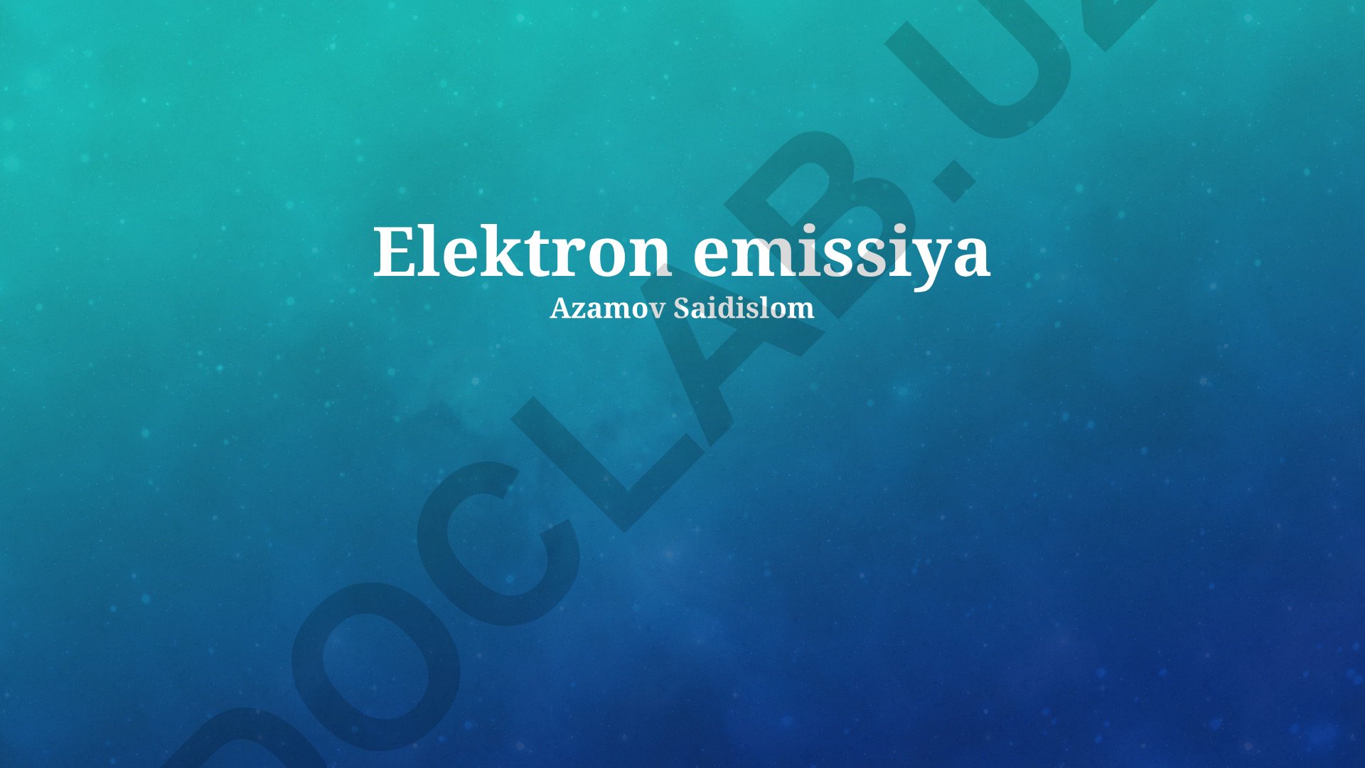 Elektron emissiya mexanizmlari va qo'llanilishi
