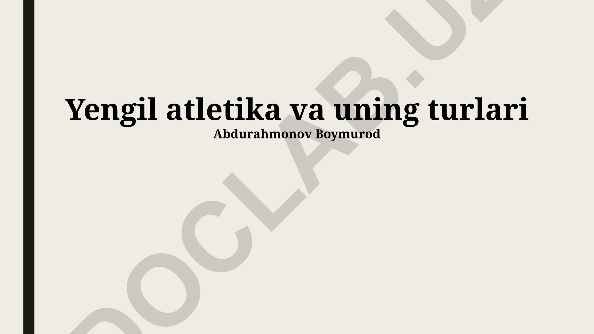 Yengil atletika va uning turlari