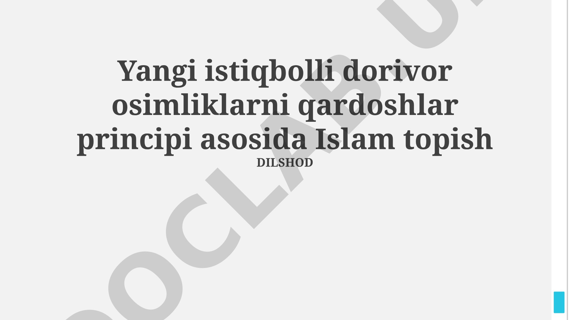 Yangi istiqbolli dorivor o'simliklarni qardoshlar principi asosida topish
