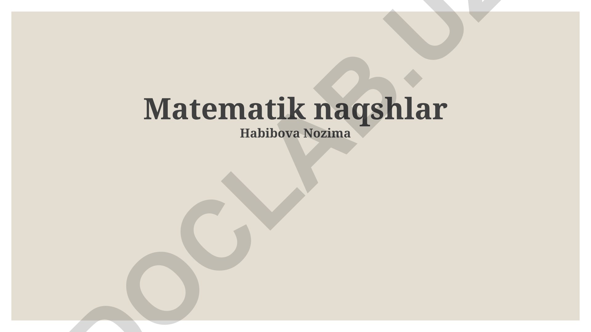 Matematik naqshlarning tabiat va modellashtirishda qo'llanilishi