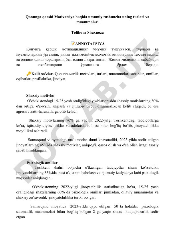 Qonunga qarshi motivatsiya: turlari, muammolari va profilaktika