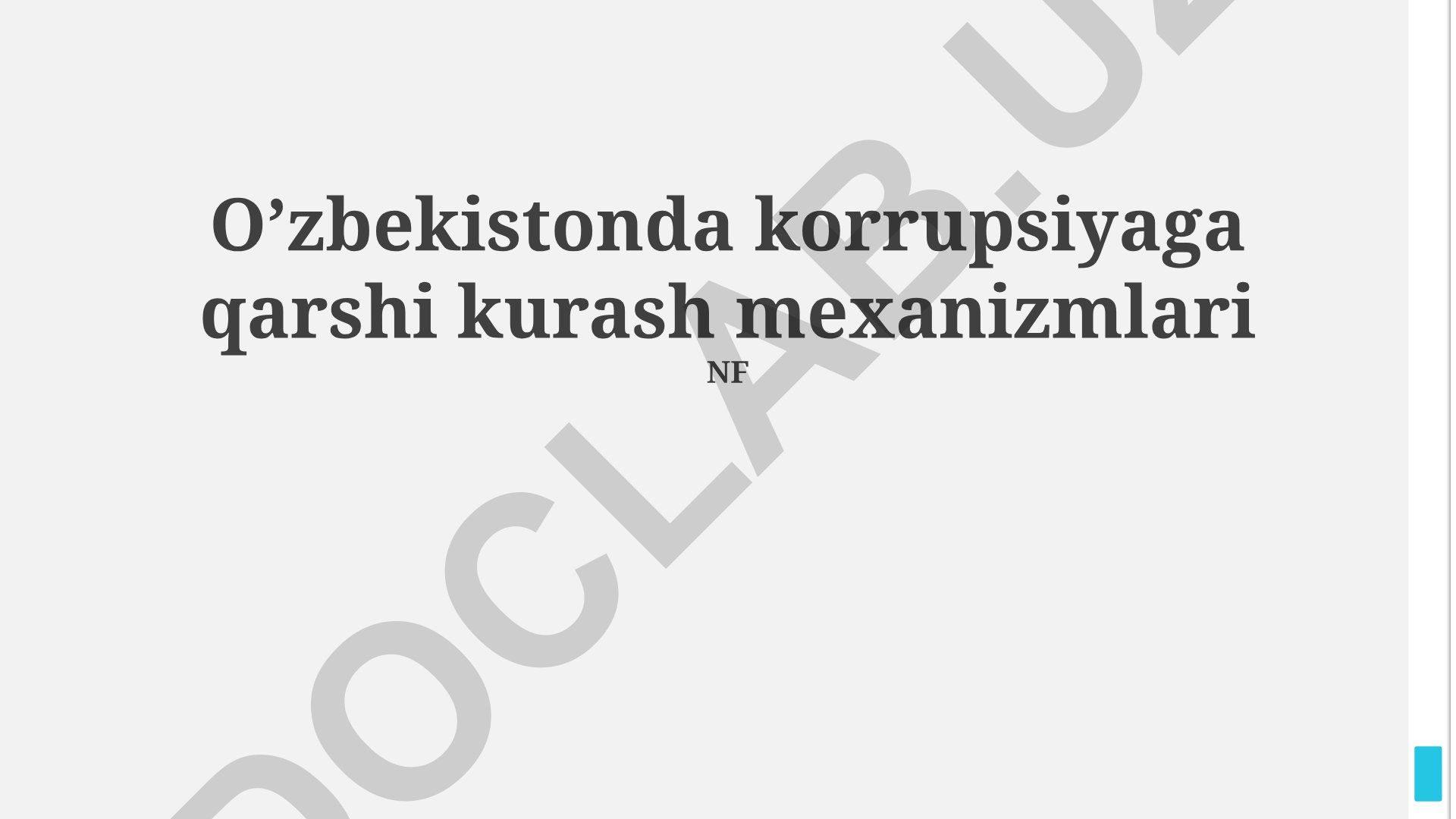O’zbekistonda korrupsiyaga qarshi kurash mexanizmlari
