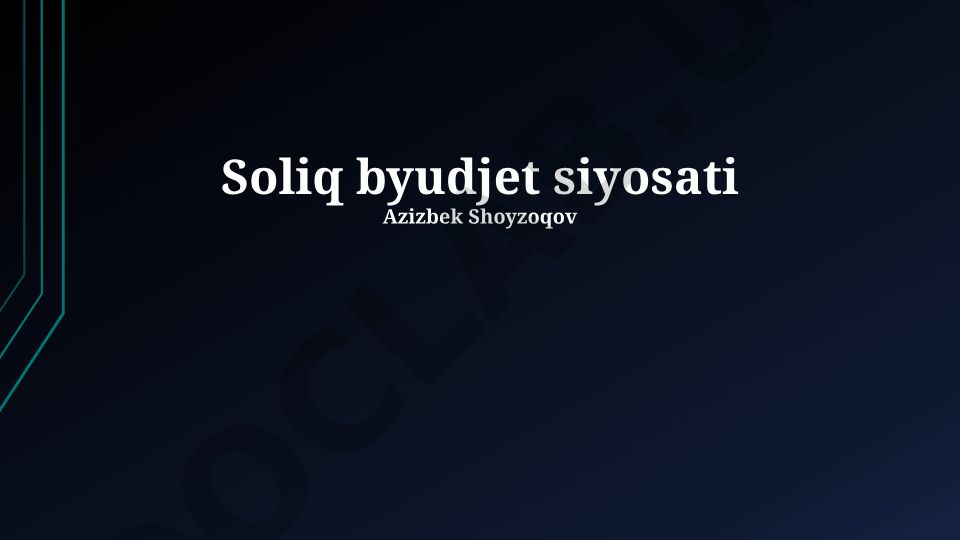 Soliq byudjet siyosati