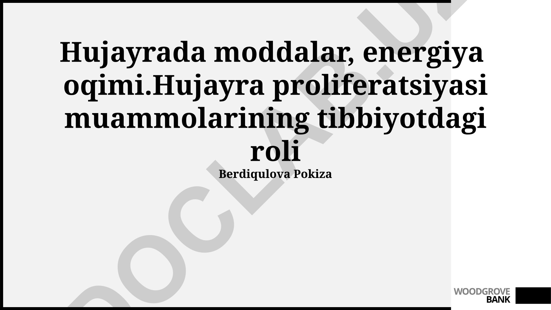 Hujayra proliferatsiyasi muammolarining tibbiyotdagi roli
