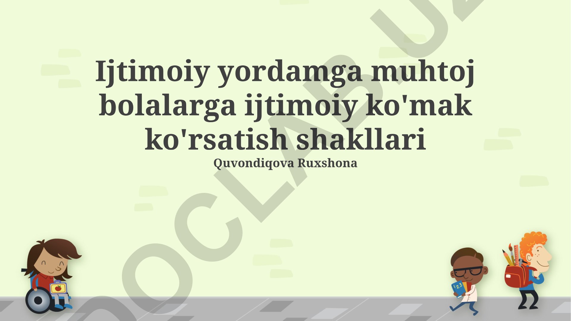 Ijtimoiy yordamga muhtoj bolalarga ijtimoiy ko'mak ko'rsatish shakllari