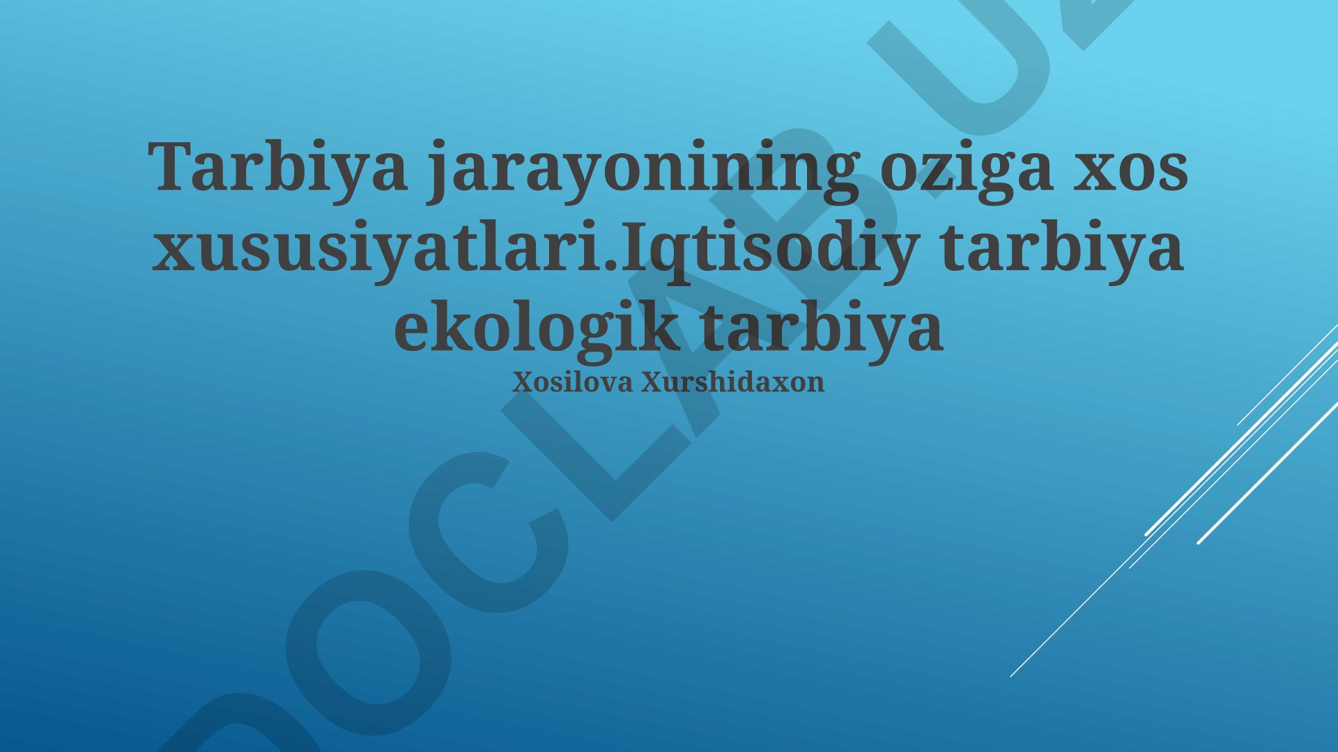 Iqtisodiy va ekologik tarbiyaning integratsiyasi