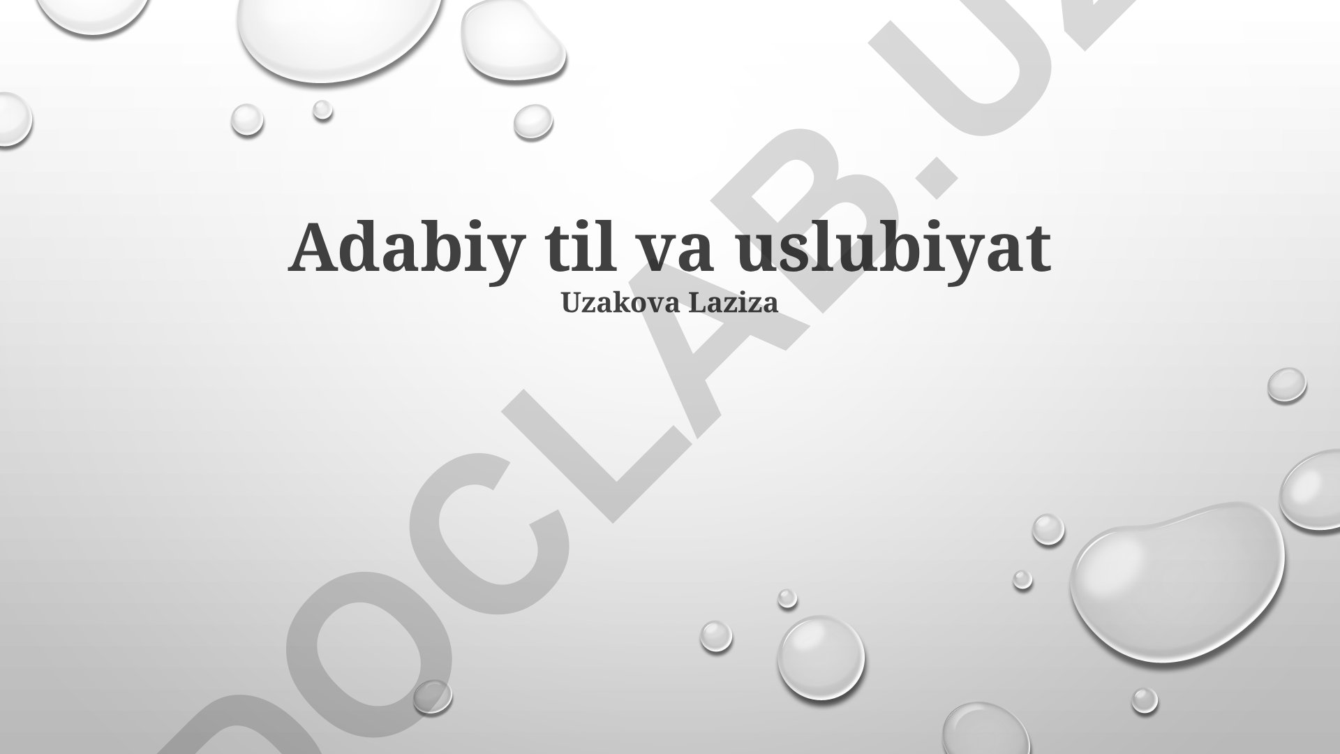 Adabiy til va uslubiyat