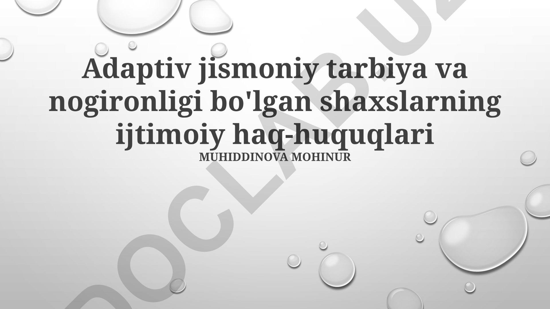 Adaptiv jismoniy tarbiya va nogironligi bo'lgan shaxslarning ijtimoiy haq-huquqlari