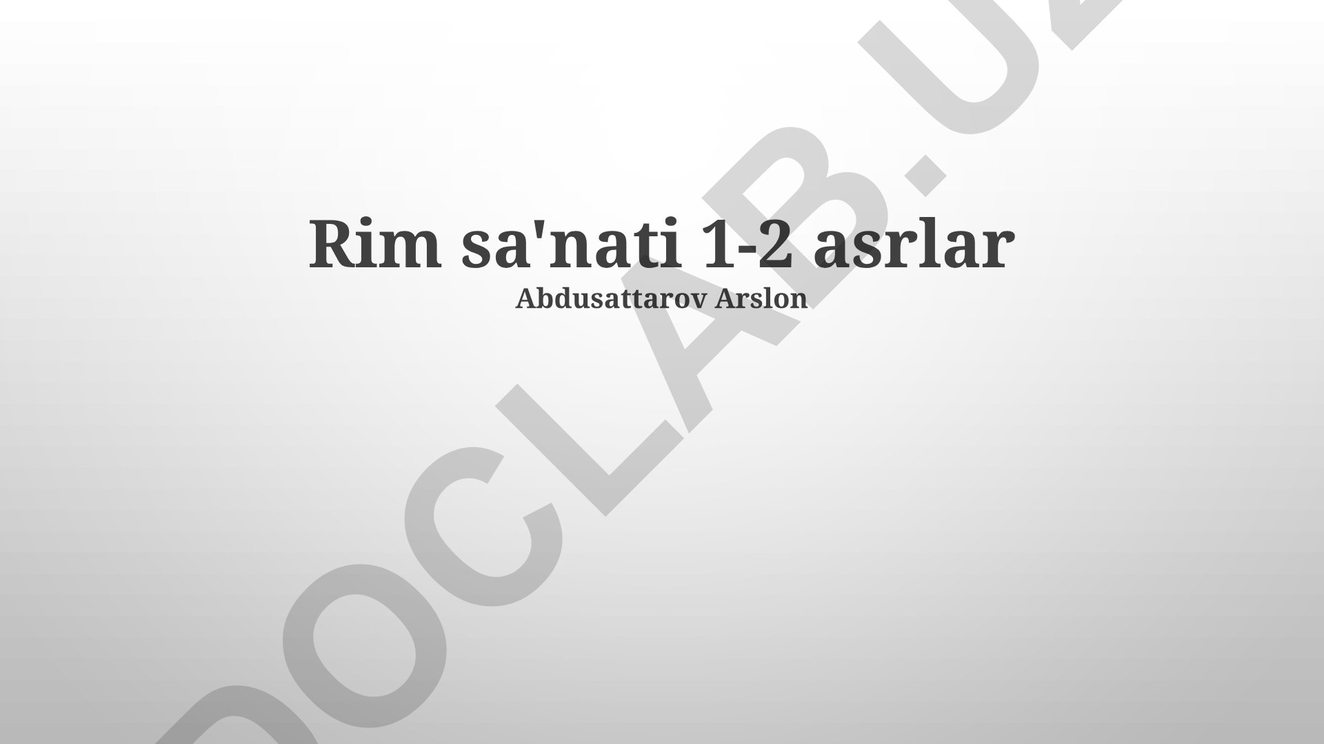 Rim san'ati 1-2 asrlar