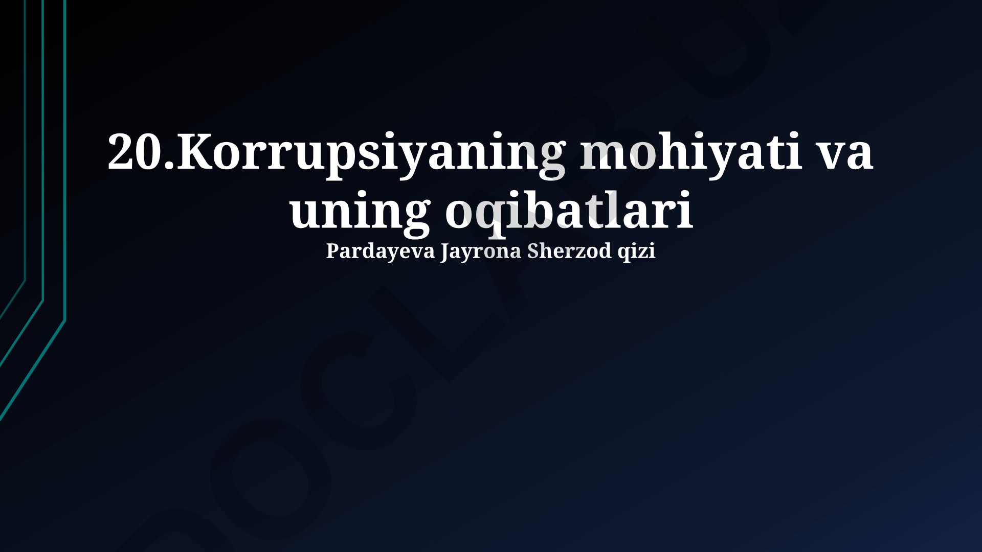 Korrupsiyaning mohiyati va uning oqibatlari