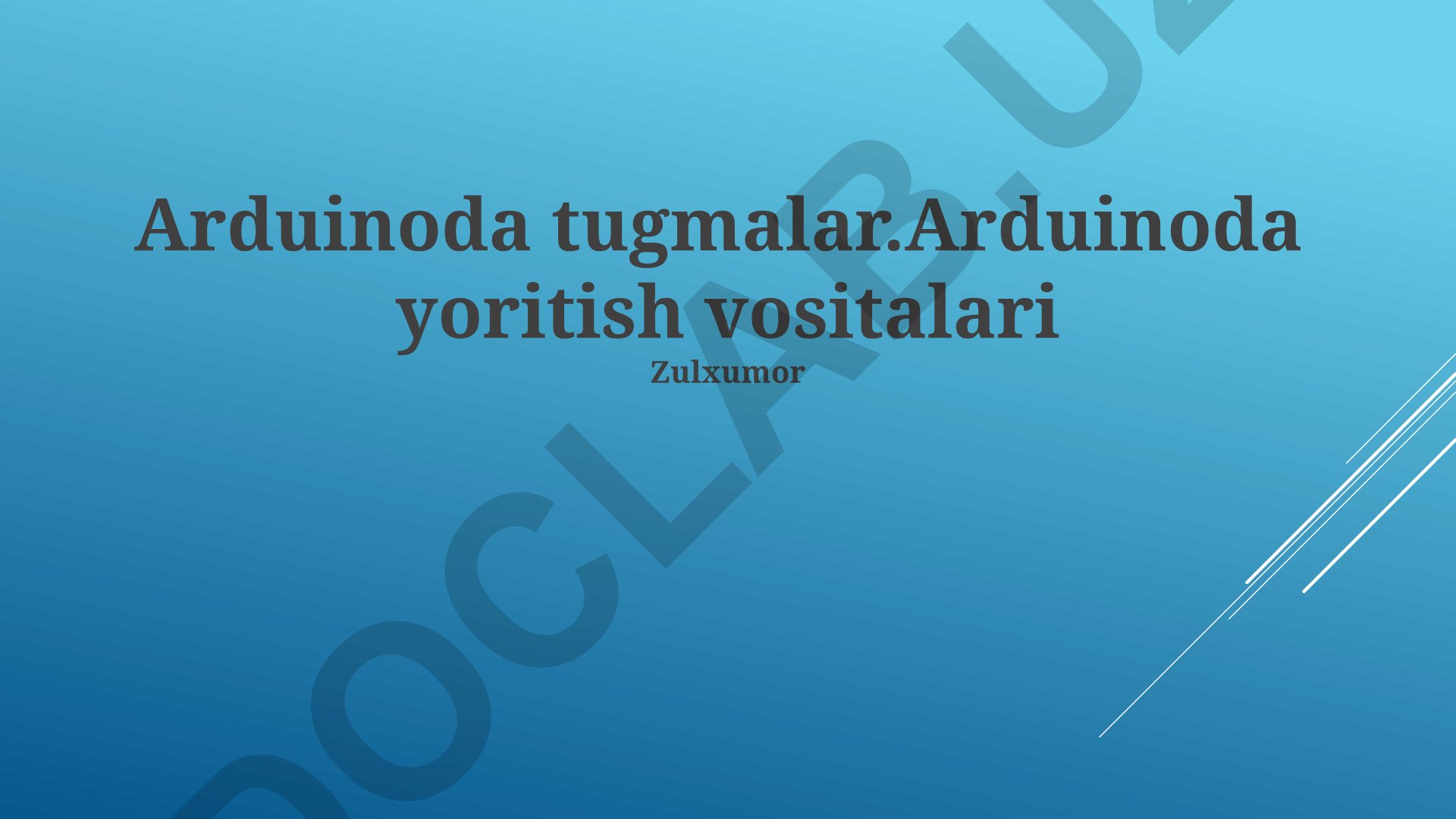 Arduino yordamida yorug'lik intensivligini boshqarish