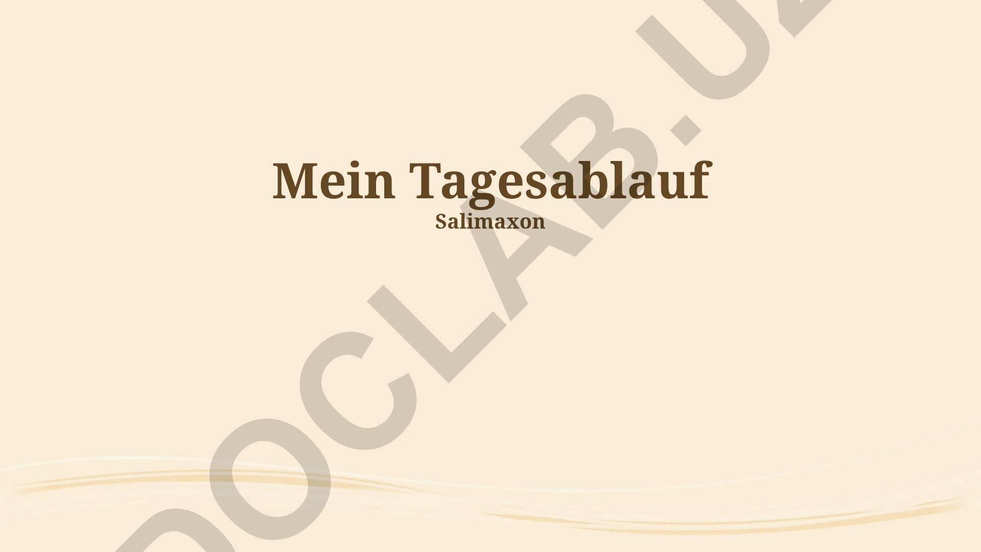 Mein Tagesablauf und Schlafgewohnheiten
