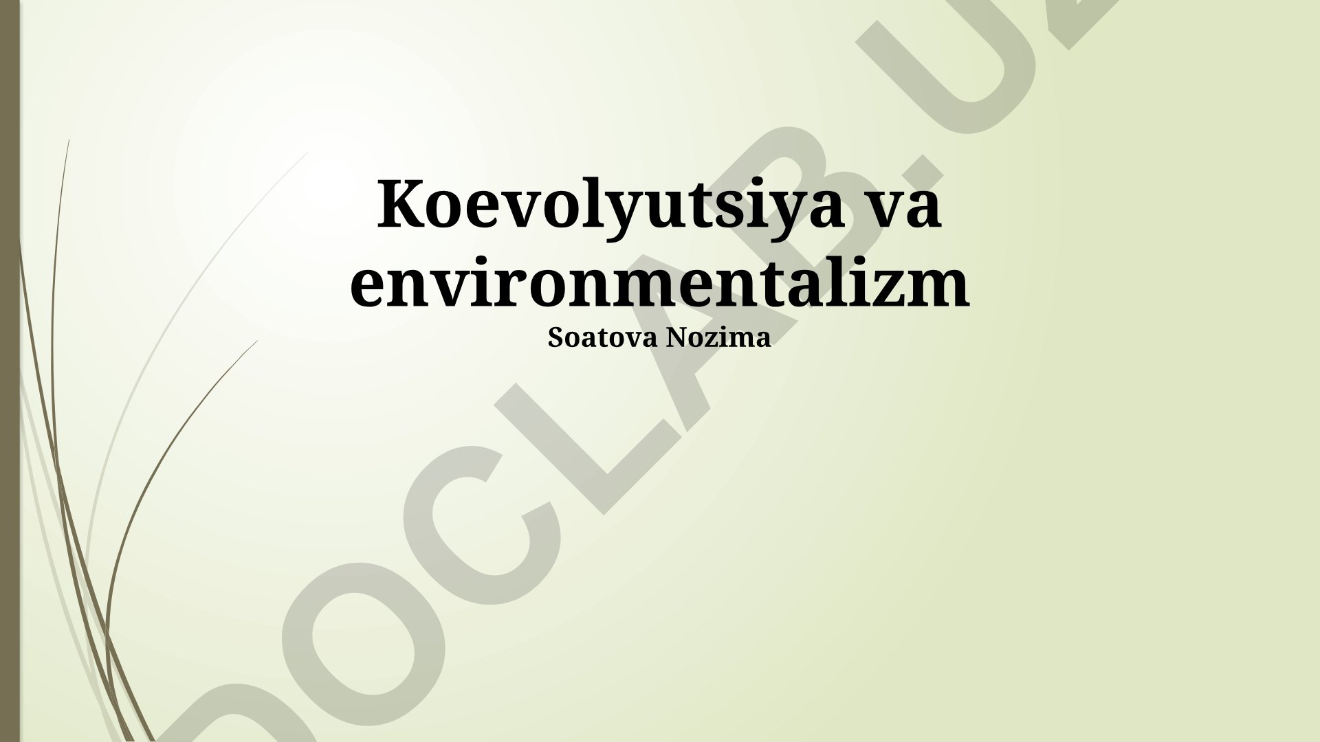 Koevolyutsiya va environmentalizm