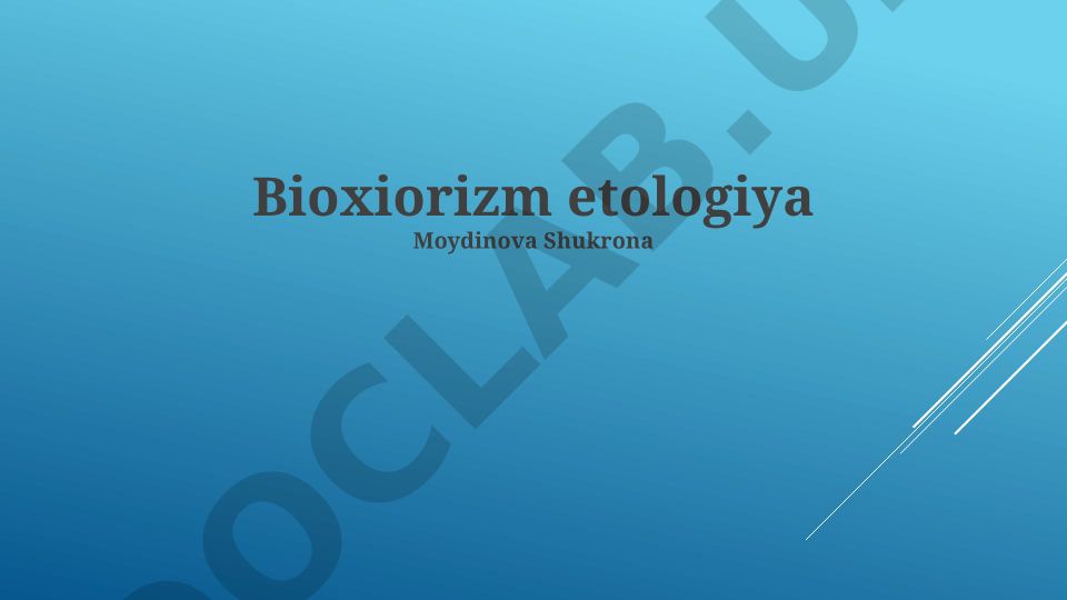 Bioksiorizm etologiyasi: tadqiqot usullari va evolyutsion jihatlar