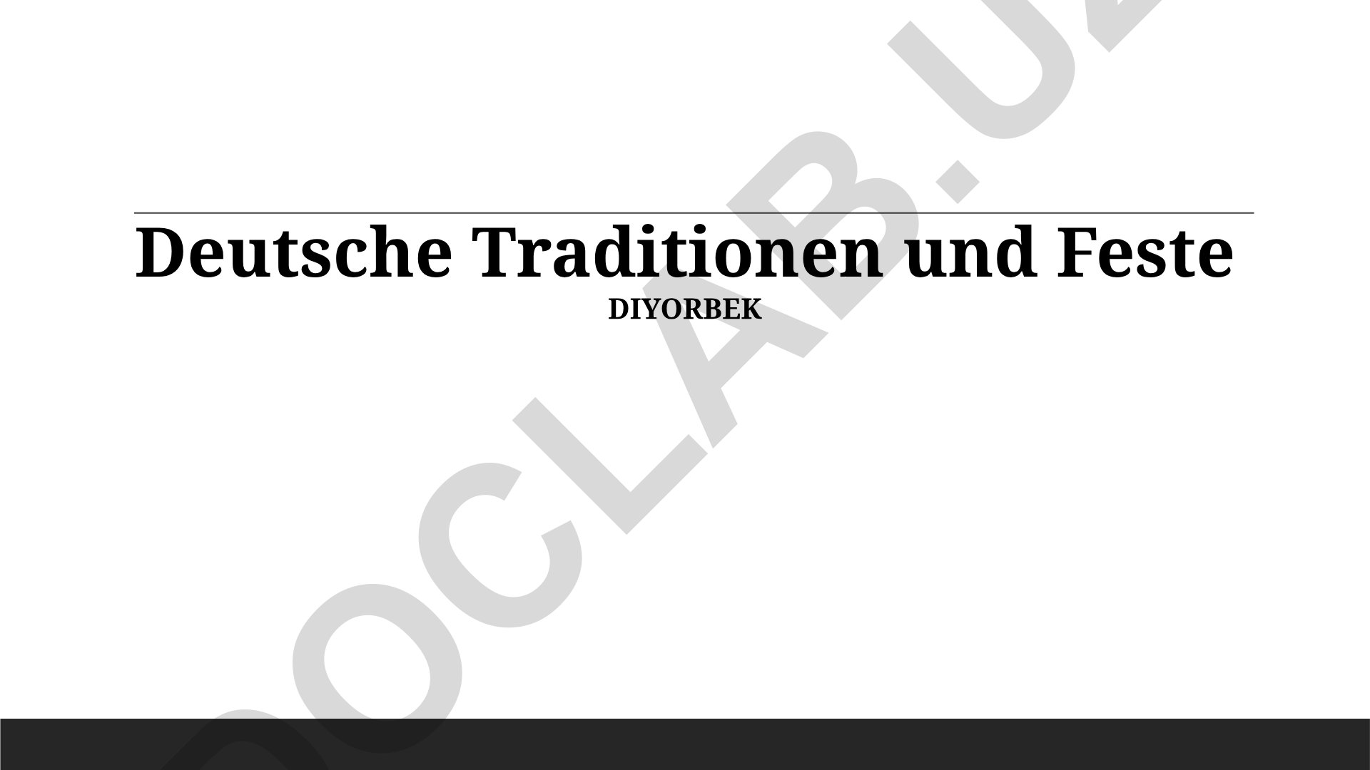Deutsche Traditionen und Feste