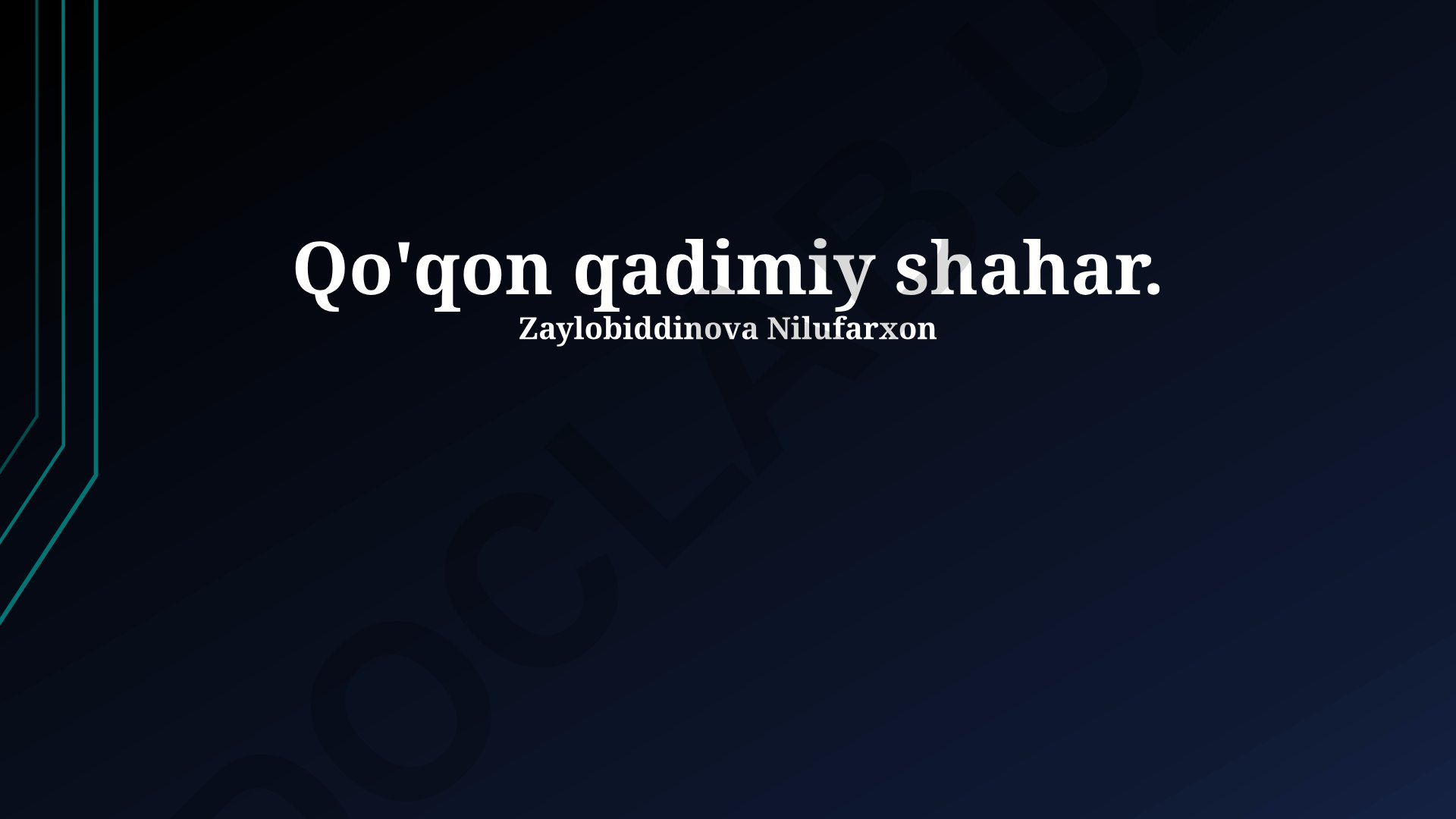 Qo'qonning madaniy, ijtimoiy hayoti va me'moriy yodgorliklari
