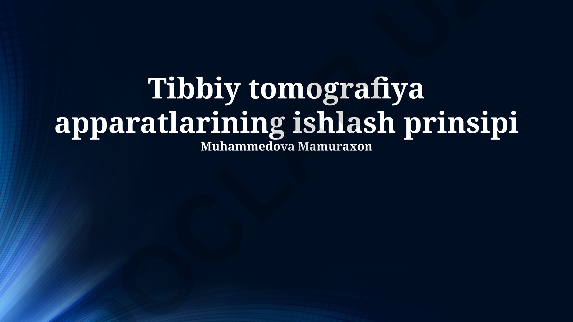 Tibbiy tomografiya apparatlarining ishlash prinsipi