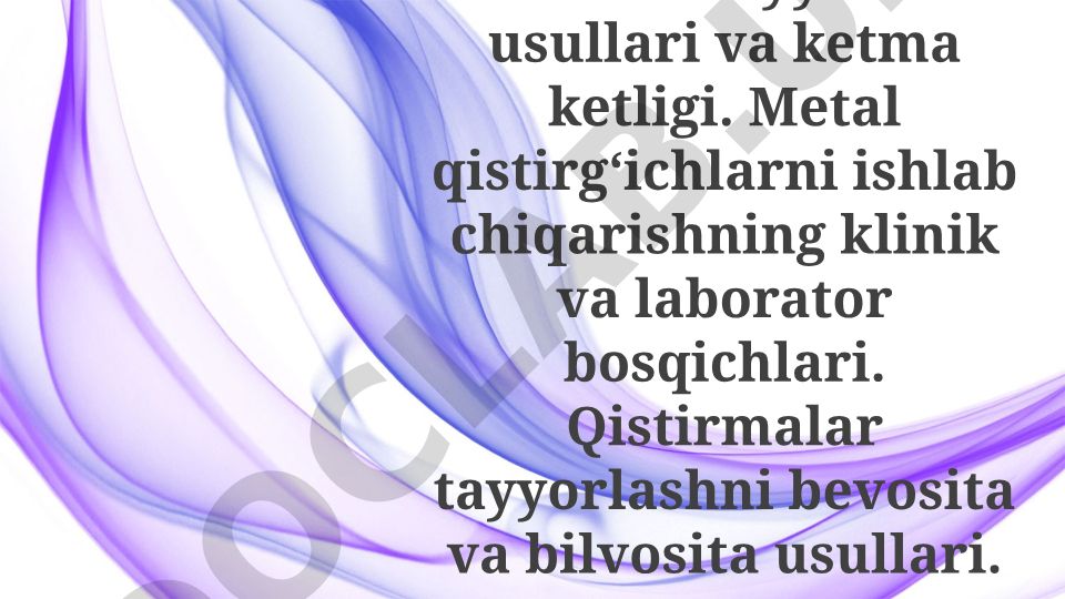 Qistirmalar turlari va tayyorlash usullari