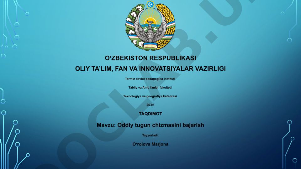 Oddiy tugun chizmasini bajarish