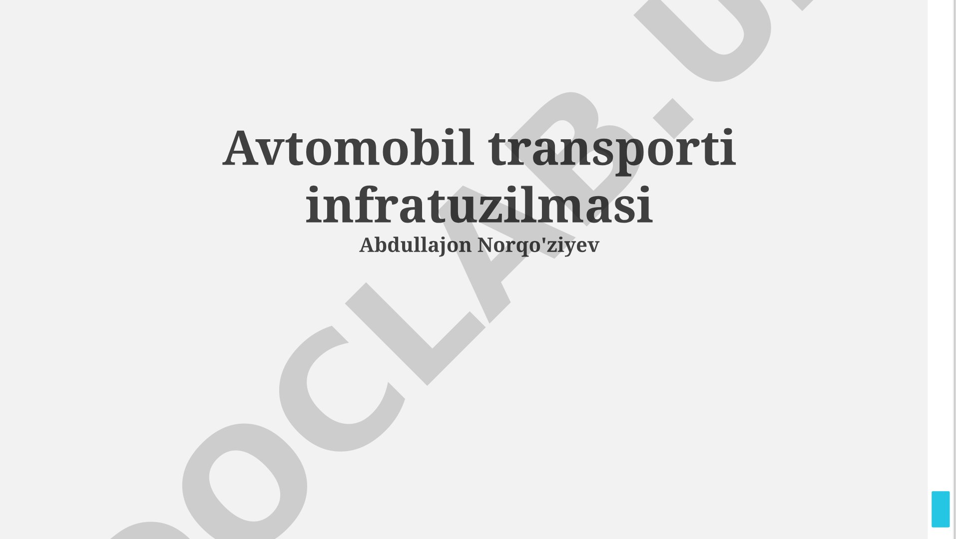 Avtomobil transporti infratuzilmasi