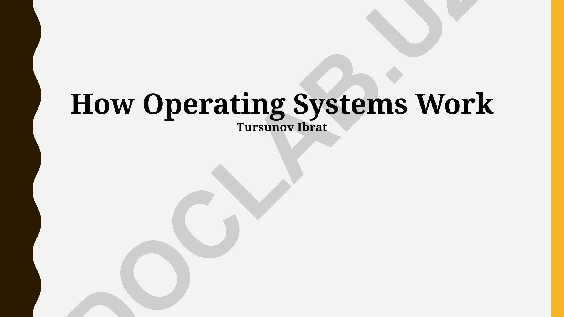 How Operating Systems Work
