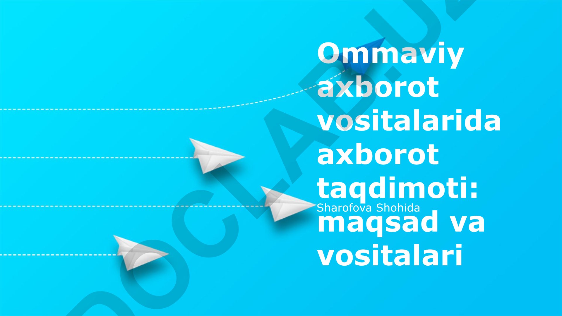 Ommaviy axborot vositalarida axborot taqdimoti: maqsad va vositalari