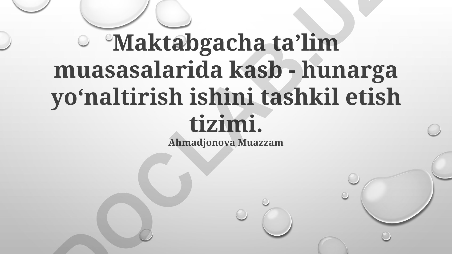 Maktabgacha ta’lim muassasalarida kasb-hunarga yo‘naltirish ishini tashkil etish tizimi