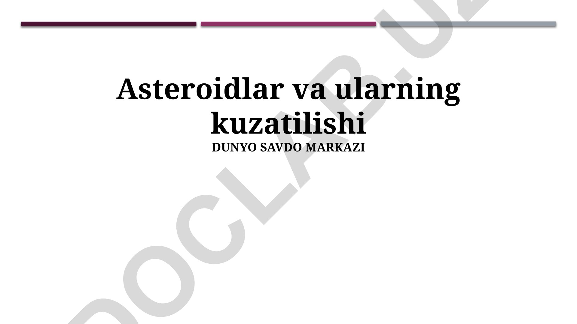 Asteroidlar va ularning kuzatilishi