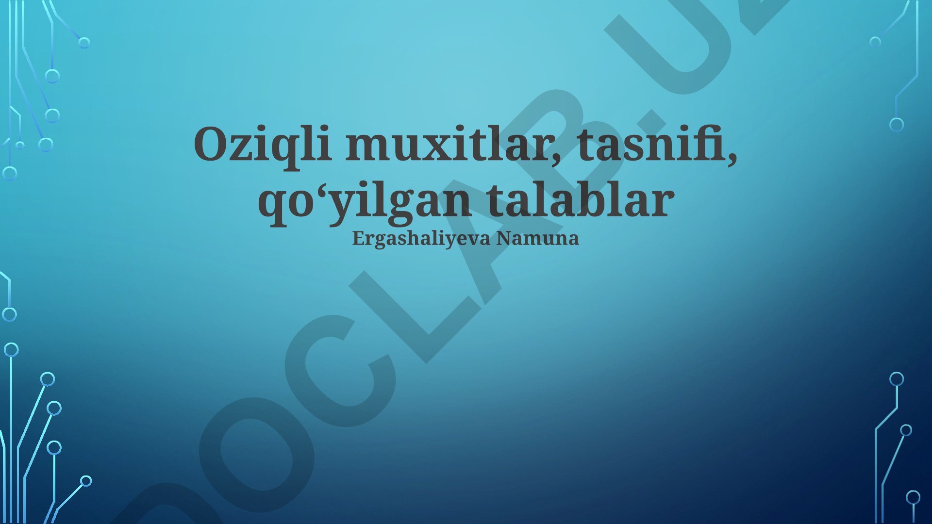 Oziq muhitlari tasnifi va talablari