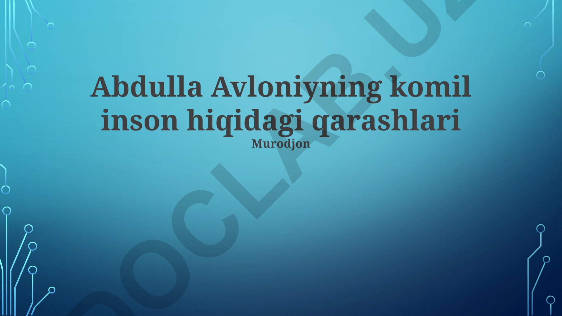 Abdulla Avloniyning komil inson haqidagi qarashlari