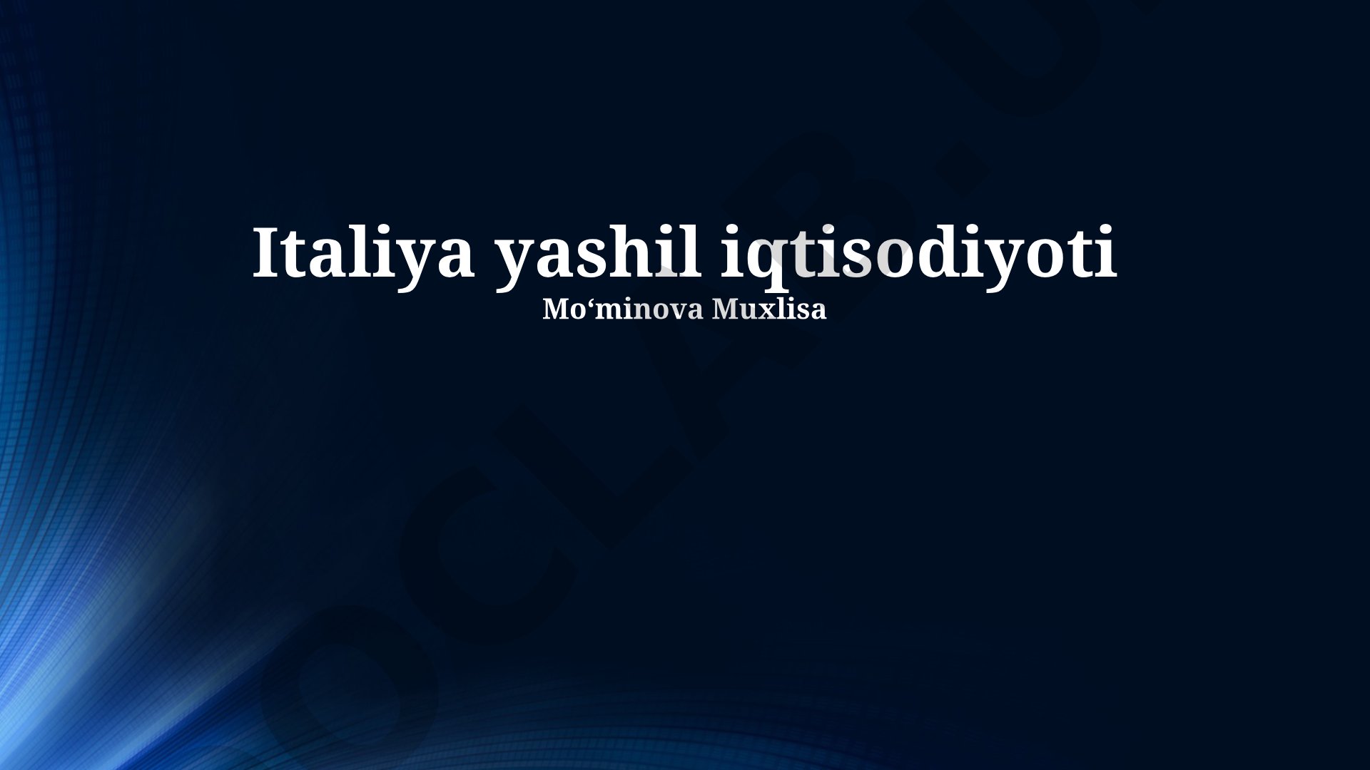Italiya yashil iqtisodiyoti