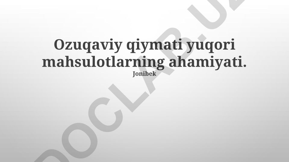 Yuqori qiymatli mahsulotlarning ahamiyati va bozordagi muvaffaqiyat kaliti