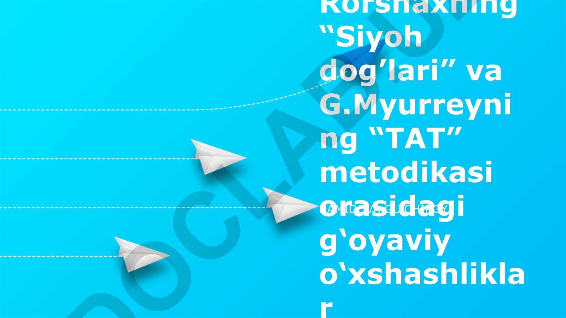 Rorshaxning “Siyoh dog’lari” va G.Myurreyning “TAT” metodikasi orasidagi g‘oyaviy o‘xshashliklar