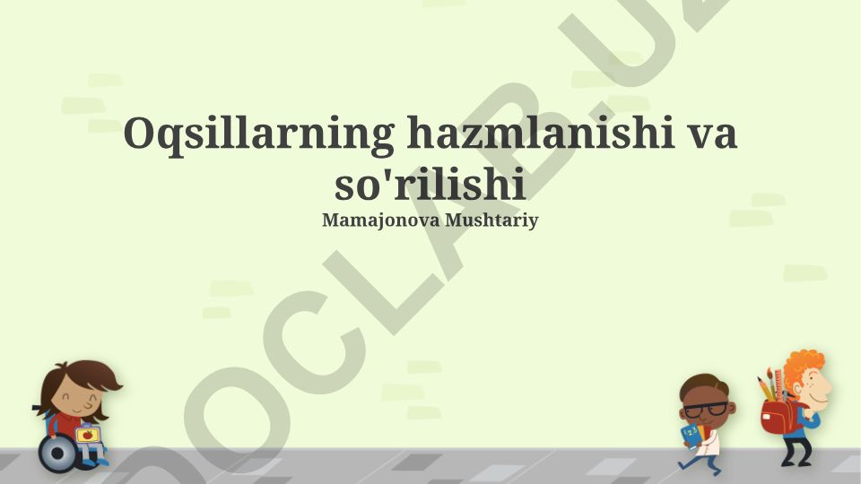 Oqsillarning hazmlanishi va so'rilishi