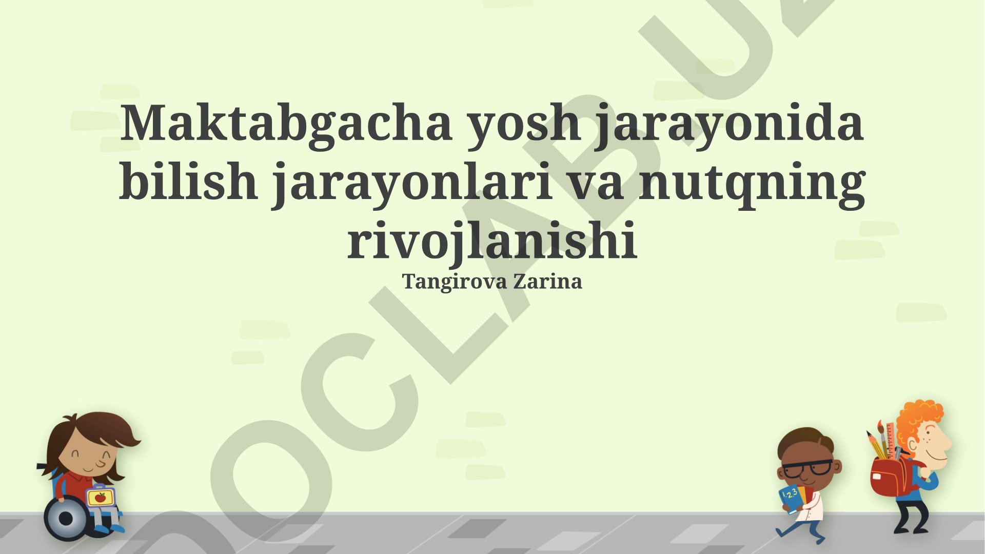 Maktabgacha yosh jarayonida bilish jarayonlari va nutqning rivojlanishi
