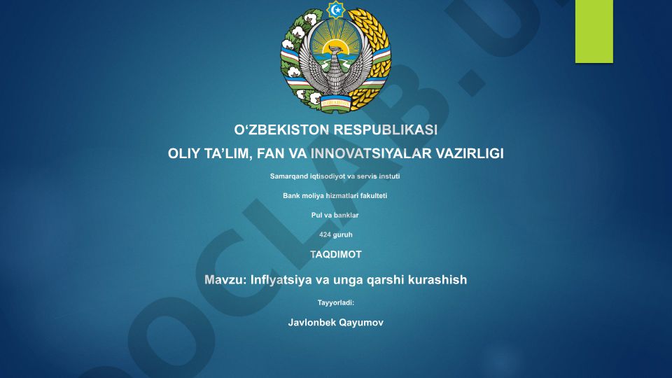 Inflyatsiya va unga qarshi kurashish